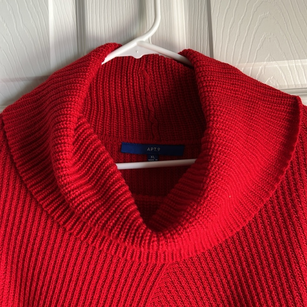 Red Cowl Neck Sweater - Picture 2 of 4